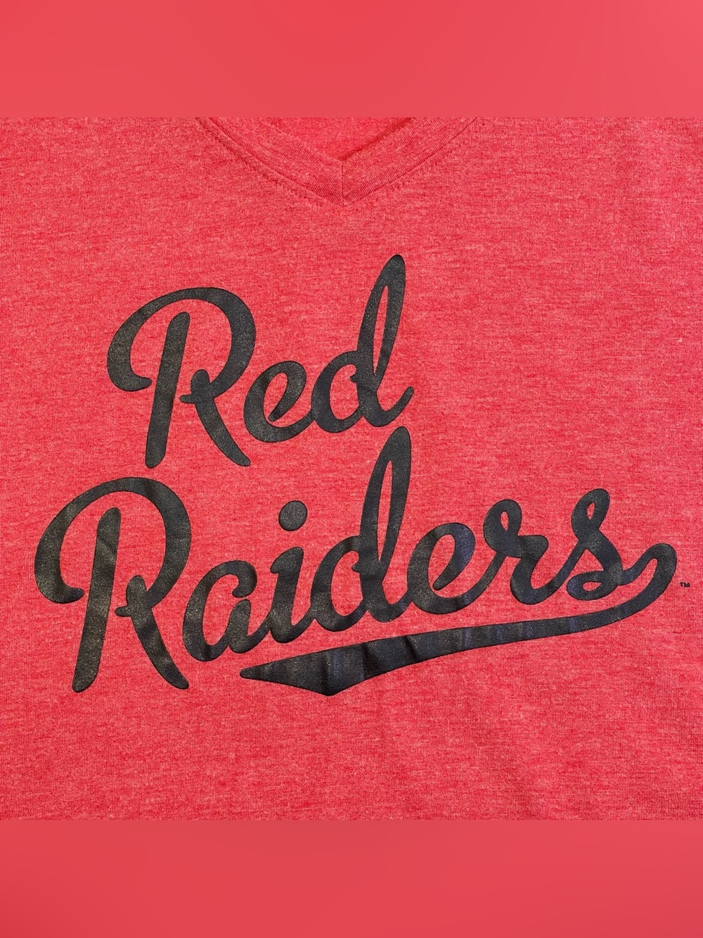 Russell Athletic Texas Tech Red Raiders Women’s V-Neck T-Shirt Red Size Large - Picture 4 of 7
